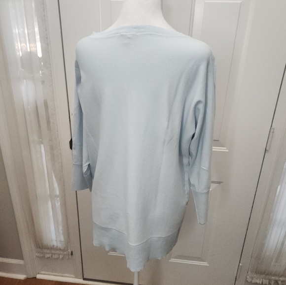 Talbots Pima Cotton Baby Blue Sweater Top Size 1X Plus - Picture 4 of 6